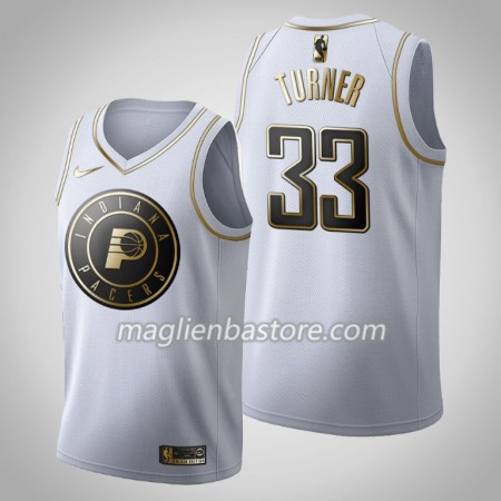 Maglia NBA Indiana Pacers Myles Turner 33 Nike 2019-20 Bianco Golden Edition Swingman - Uomo